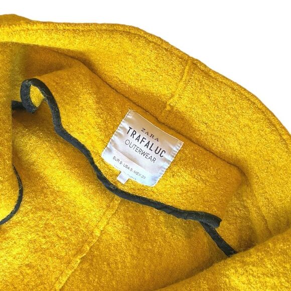 ZARA TRAFALUC EUC outerwear collection Open Front wool coat in Yellow Size S - Picture 9 of 10